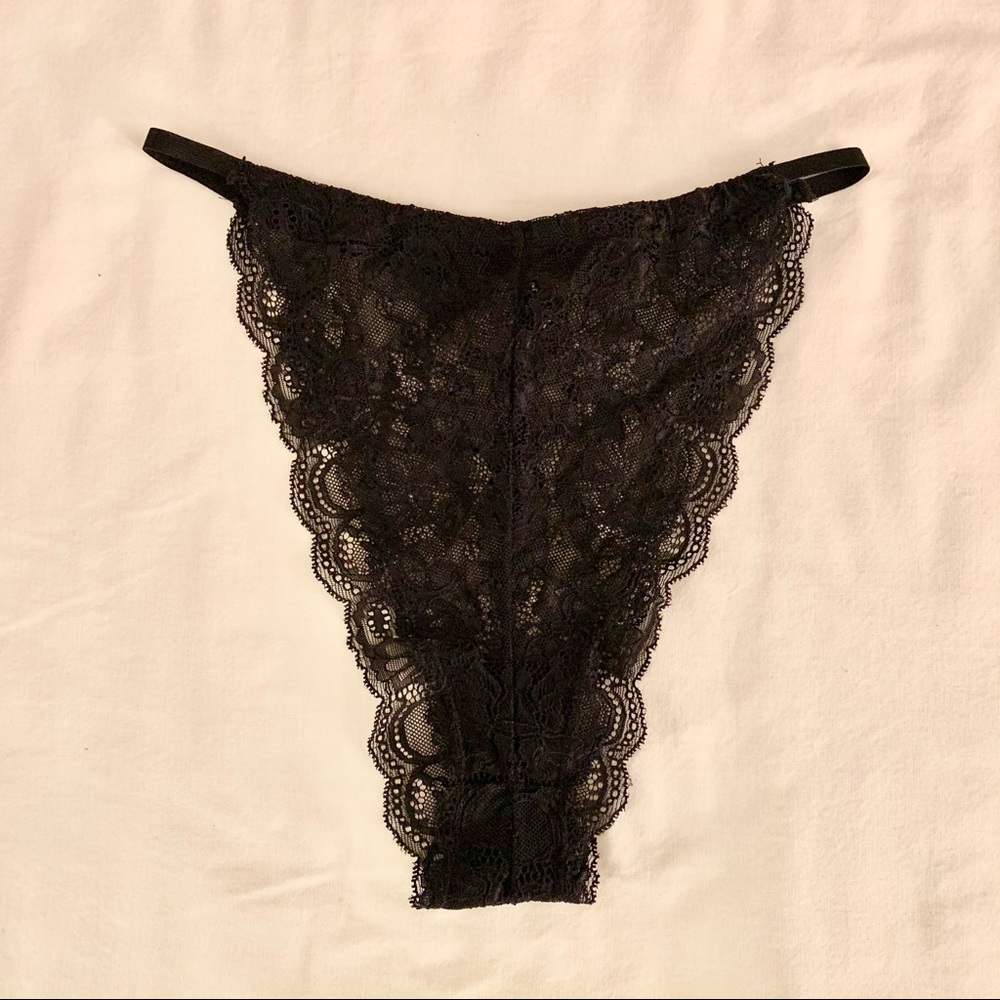 French Cut Lace Panty in Black